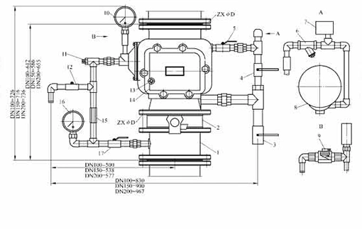 4 Inch Diaphragm Type Deluge Alarm Valve