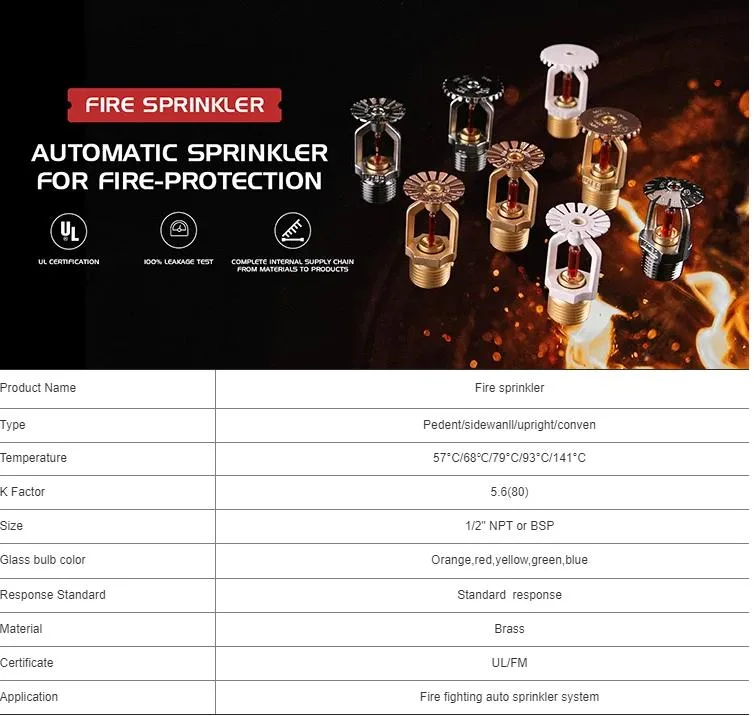 Automatic Pendent/Upright/Sidewall Esfr Fire Sprinkler Fire Fighting Equipment